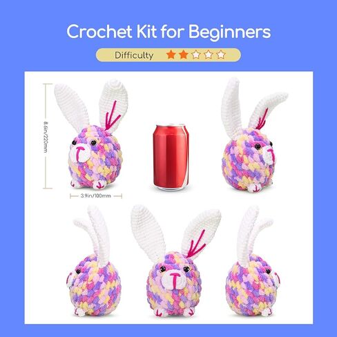 NestledCrafts Crochet Kit for Beginners Kids, Amigurumi Crochet Animal Kit, Easy Learn to Crochet with Step-by-Step Video Tutorials (PIPI) in Saudi Arabia