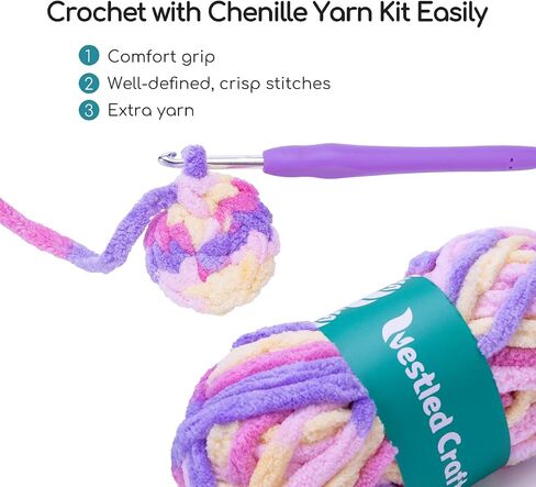 NestledCrafts Crochet Kit for Beginners Kids, Amigurumi Crochet Animal Kit, Easy Learn to Crochet with Step-by-Step Video Tutorials (PIPI) in Saudi Arabia