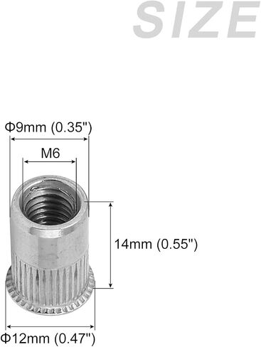 Sealed Rivet Nuts (M5) 20Pcs, 304 Stainless Steel Blind Closed End Threaded Insert Nuts - for Furniture Mechanical Fasteners, Silver Tone in Saudi Arabia