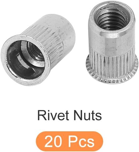 Sealed Rivet Nuts (M5) 20Pcs, 304 Stainless Steel Blind Closed End Threaded Insert Nuts - for Furniture Mechanical Fasteners, Silver Tone in Saudi Arabia