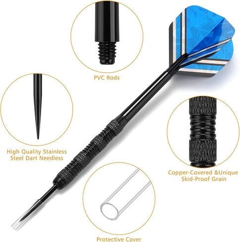 Accmor Steel Tip Darts, Professional Metal Darts, Darts Metal Tip Set, Metal Darts for Dartboard,18 pcs in Kuwait