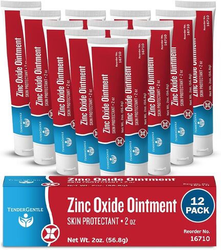 Zinc Oxide Ointment for Adults and Babies - Pack of 3, 2 oz Diaper Rash Ointment - Skin Protectant for Diaper Rashes, Cuts, and Burns in Kuwait