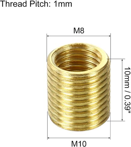 MECCANIXITY Thread Reducing Nuts Insert M14 x 1mm Male to M12 x 1mm Female Brass Adapters 10mm Long Pipe Fitting Conversion Sleeve Reducer, Pack of 5 in Saudi Arabia