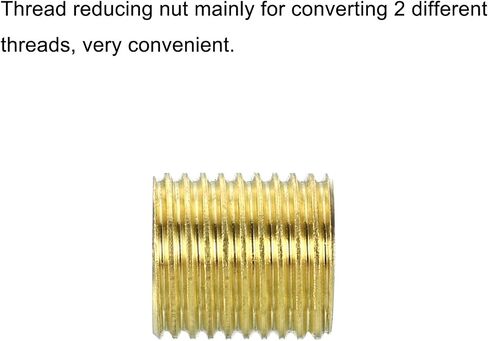 MECCANIXITY Thread Reducing Nuts Insert M14 x 1mm Male to M12 x 1mm Female Brass Adapters 10mm Long Pipe Fitting Conversion Sleeve Reducer, Pack of 5 in Saudi Arabia