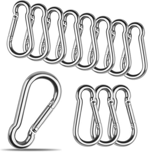 12 Pcs Small Carabiner Clip, 1.57inch Carabiners Clips, Stainless Steel Mini Carabiner for Keys, Climbing, Fishing, Camping, Water Bottle, Pet Tags, Feeders, Flag Rigging, Hiking in Saudi Arabia