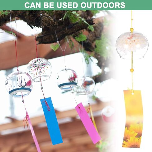 3-Pack Japanese Wind Chimes, Glass Wind Bells Handmade Pendant, Glass Hanging Wind Chimes for Outdoor/Garden/Patio/Home/Yard Decoration [3 Colors] in Saudi Arabia