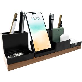 The Original Magnetic Desk Organizer (As Seen On PBS) - Patented Office Supplies Holder with Customizable Trays - White