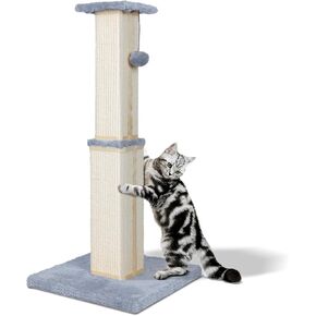 31.1" H Scratching Posts for Indoor Cats Adults & Kitten,Cat Scratching Post,Tall Sisal Cat Scratching Post with Hanging Ball,Beige