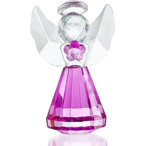 HDCRYSTALGIFTS 4inch Crystal Flower Dreams Four-Leaf Clover Figurine Collectibles Green Crystal Glass Statue Ornament Lucky Gift for Car Table Shelf Decorations
