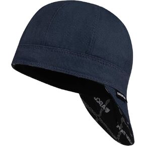 ARCCAPTAIN Reversible Welding Cap, 8 Panel Protective Welders Cap, 10 oz Fireproof Cotton Comforts for Safety and Protection While Welding to Men Women, Black, 7 1/4