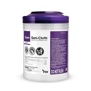 PDI Super Sani-Cloth Germicidal Disposable Wipe, White, 6 X 6-3/4", 160 Count