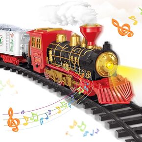 Christmas Train Set, Christmas Decoration Train Around The Tree, Train and Tracks, for Children,Age for 3+ Sambox (4299-64)