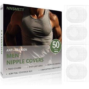 208Pcs (104 Pairs) Nipple Covers Men, Anti-Chafing Nipple Covers for Men, No-Show Mens Nipple Guard Tape for Running, Sports, and Daily Wear Beige