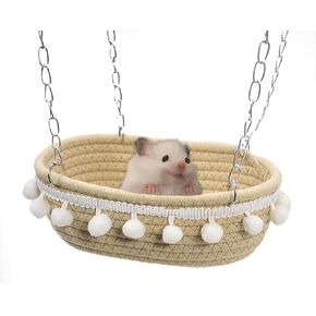 Small Animal Hammock, Hanging Hammock, Soft Bed Hideout for Guinea Pig Hamster Parrot Rat Chinchilla, Plush Cage Bed Washable Pet Hammock