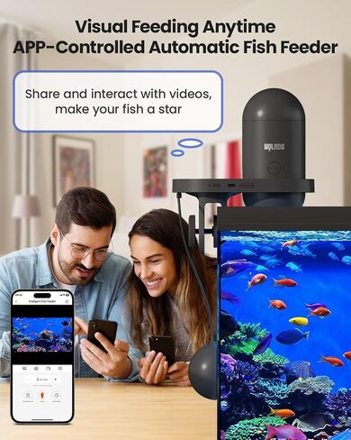 Automatic Fish Feeder with 2.5K Camera, WiFi/App Control, WOLMDS Moisture-Proof Vacation Food Dispenser | 2.4G Precision Feed System, Visual Monitor for Aquariums, Terrariums, Turtle Pens, Betta Tanks in Saudi Arabia
