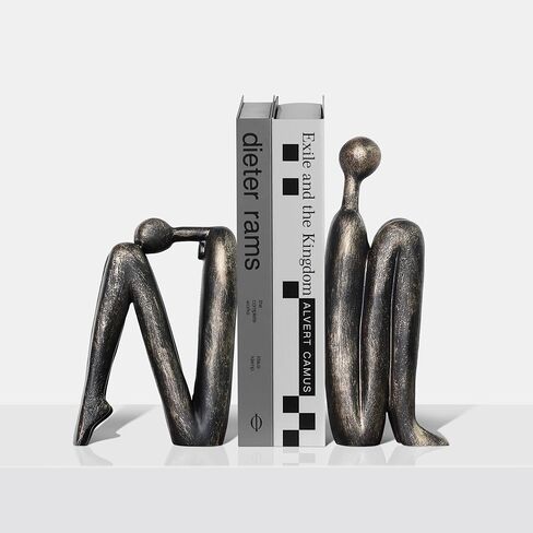 Decorative Bookends for Shelves，Bookends for Heavy Books Resinous Thinker Statue,Book Shelf Decor，Modern Creative Office Company Bookends Ornament Decorations in Saudi Arabia