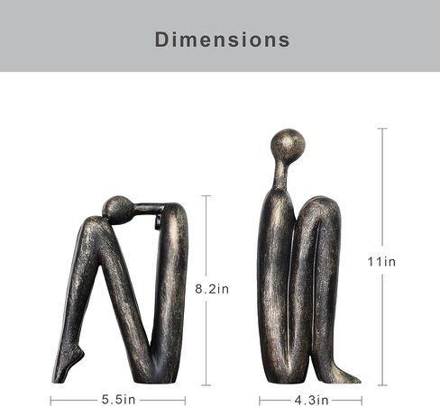 Decorative Bookends for Shelves，Bookends for Heavy Books Resinous Thinker Statue,Book Shelf Decor，Modern Creative Office Company Bookends Ornament Decorations in Saudi Arabia