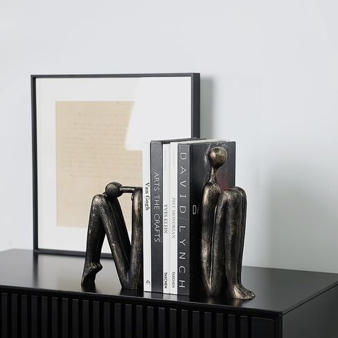 Decorative Bookends for Shelves，Bookends for Heavy Books Resinous Thinker Statue,Book Shelf Decor，Modern Creative Office Company Bookends Ornament Decorations in Saudi Arabia