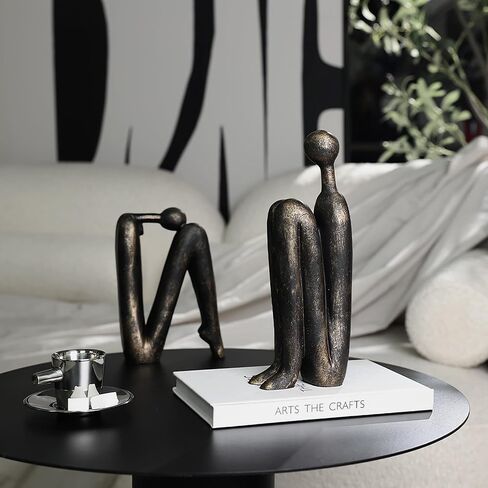 Decorative Bookends for Shelves，Bookends for Heavy Books Resinous Thinker Statue,Book Shelf Decor，Modern Creative Office Company Bookends Ornament Decorations in Saudi Arabia