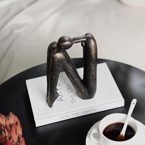 Decorative Bookends for Shelves，Bookends for Heavy Books Resinous Thinker Statue,Book Shelf Decor，Modern Creative Office Company Bookends Ornament Decorations in Saudi Arabia