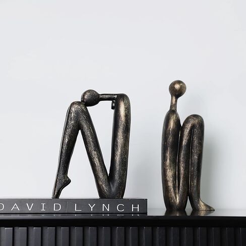 Decorative Bookends for Shelves，Bookends for Heavy Books Resinous Thinker Statue,Book Shelf Decor，Modern Creative Office Company Bookends Ornament Decorations in Saudi Arabia