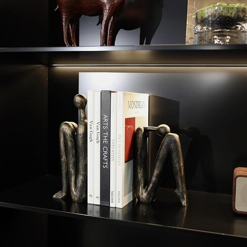 Decorative Bookends for Shelves，Bookends for Heavy Books Resinous Thinker Statue,Book Shelf Decor，Modern Creative Office Company Bookends Ornament Decorations in Saudi Arabia
