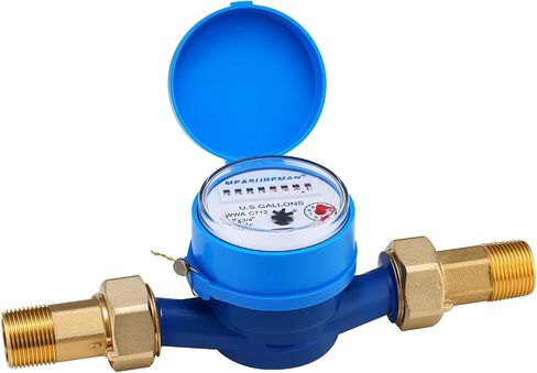 MEASUREMAN 3/4" Npt Couplings Water Meter, 20MM Measuring in Cubic Meter, Cold Water Meter for Garden or Home in Saudi Arabia