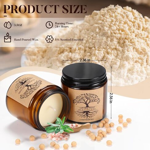 10 الجرار شكرا لك مجموعة هدية شمعة 3.5oz الشموع المعطرة الدينية المسيحية للنساء المعلم الموظف تقدير تحفيزية ملهمة زملاء العمل هدايا لعيد الحب الأم السائبة (البني) in Saudi Arabia