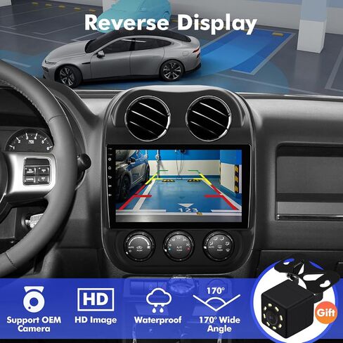 ستيريو سيارة 10.1 بوصة IPS تعمل باللمس Android 12 لسيارة Jeep Compass/Patriot 2010-2016 مع CarPlay اللاسلكي وAndroid Auto 2+32GB راديو السيارة، يدعم GPS، WiFi، Bluetooth، راديو FM، كاميرا احتياطية، SWC in Kuwait