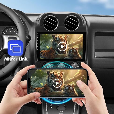 ستيريو سيارة 10.1 بوصة IPS تعمل باللمس Android 12 لسيارة Jeep Compass/Patriot 2010-2016 مع CarPlay اللاسلكي وAndroid Auto 2+32GB راديو السيارة، يدعم GPS، WiFi، Bluetooth، راديو FM، كاميرا احتياطية، SWC in Kuwait