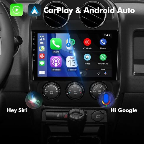 ستيريو سيارة 10.1 بوصة IPS تعمل باللمس Android 12 لسيارة Jeep Compass/Patriot 2010-2016 مع CarPlay اللاسلكي وAndroid Auto 2+32GB راديو السيارة، يدعم GPS، WiFi، Bluetooth، راديو FM، كاميرا احتياطية، SWC in Kuwait