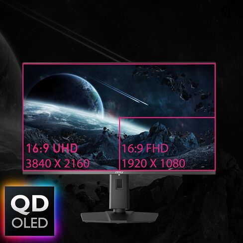 MSI MPG 271QRX QD-OLED, 27 OLED Gaming Monitor, 2560 x 1440 (QHD), OLED 0.03ms Response time, 360Hz, True Black HDR 400, HDMI, DP Port, USB Type C, Tilt, Height in Saudi Arabia