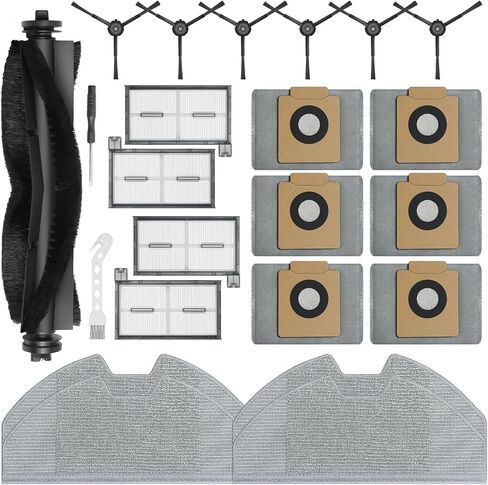 X10 Pro Omni Replacement Parts Kit for Eufy X10 Pro Omni Robot Vacuum Accessories Kit, Cleaner Inclue 1 Roller Brush with Bristles, 6 Dust Bags, 4 Side Brushes, 4 Hepa Filters, 4 Mop Pads in Saudi Arabia
