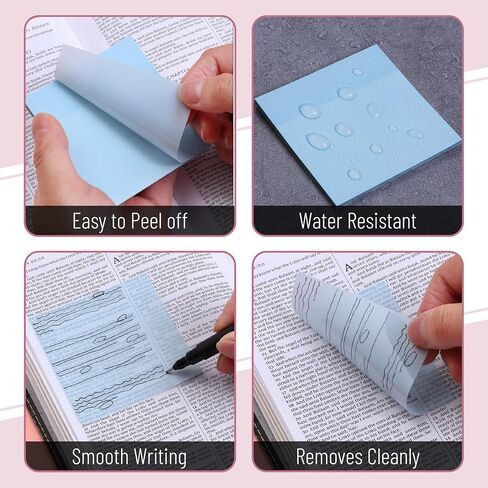 Mr. Pen- Transparent Sticky Notes, 3"x3", Neutral Tones, 12 Pads, 600 Sheets, See Through Sticky Notes, Bulk Sticky Notes Transparent, Translucent Sticky Notes, Clear Transparent Sticky Notes Clear in Saudi Arabia