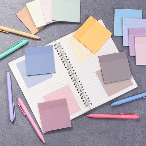 Mr. Pen- Transparent Sticky Notes, 3"x3", Neutral Tones, 12 Pads, 600 Sheets, See Through Sticky Notes, Bulk Sticky Notes Transparent, Translucent Sticky Notes, Clear Transparent Sticky Notes Clear in Saudi Arabia