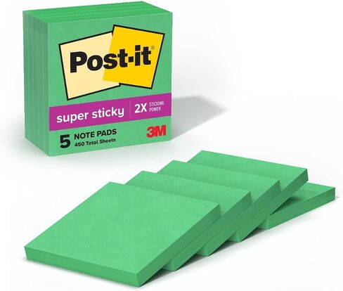 Post-it Super Sticky Notes، 5 وسادات ملاحظات لاصقة، 3 × 3 بوصة، اللوازم المدرسية، المنتجات المكتبية، ملاحظات لاصقة للأسطح الرأسية، الشاشات، الجدران والنوافذ، وردي فاتح in Saudi Arabia