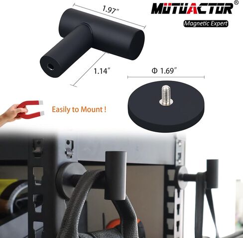 MUTUACTOR Magnetic Utility Hooks,1PCS Neodymium Magnet Strong Garage Hook Heavy Duty,2PCS Anti-Slip Magnetic Hook Extension Cord for Organizer Impact Drilling Drivers Electric Cable Line Garden Hoses in Saudi Arabia