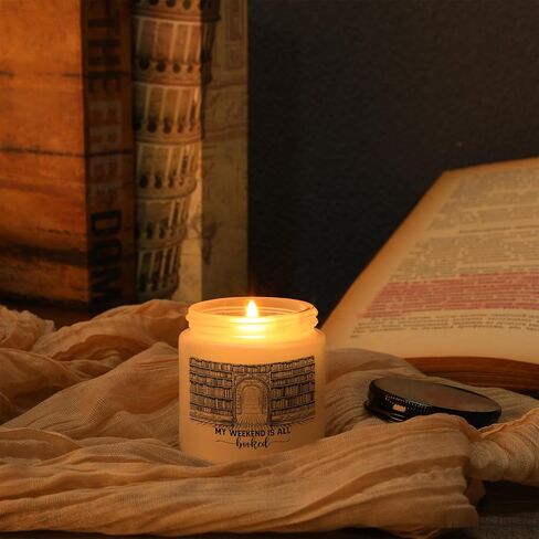 MTLEE 6 Pcs Book Lover Gifts 3.5 oz Book Scented Candle Library Lovers' Day Gifts Rustic Bookshelf Sign Soy Wax Jar for School Club Readers Writers Students Teacher Office(White) in Saudi Arabia