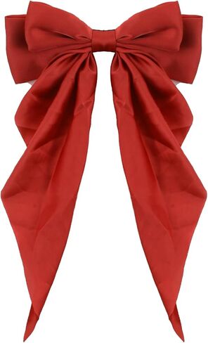 Women Bowknot Hair Clip,Vintage Satin Bow Barrette Hairclip Long Tail Headwear Hair Accessories for Ladies Big Bowknot Hairpin (Beige) in Saudi Arabia