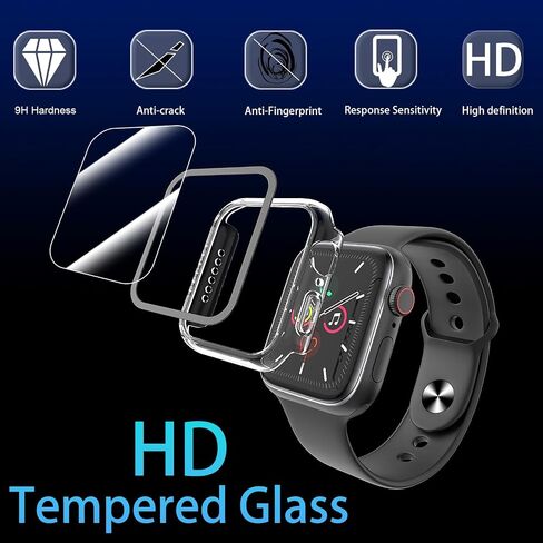 6 Packs Case Compatible with Apple Watch 9 8 7 Series 45mm, with 9H Tempered Glass Screen Protector, Bling Double Glitter Diamond Rhinestone Face Cover,Ultra-Thin Hard PC Bumper Tough Protective Cover in Saudi Arabia