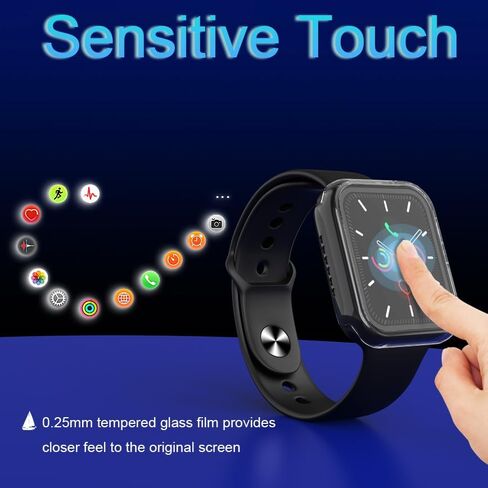 6 Packs Case Compatible with Apple Watch 9 8 7 Series 45mm, with 9H Tempered Glass Screen Protector, Bling Double Glitter Diamond Rhinestone Face Cover,Ultra-Thin Hard PC Bumper Tough Protective Cover in Saudi Arabia