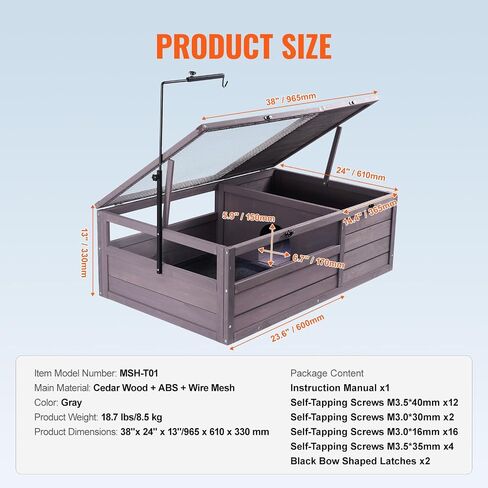 VEVOR Tortoise Habitat, Wooden Tortoise House Indoor & Outdoor, Tortoise Enclosure with Light Stand, Reptile Enclosure Small Animal Cage with Stand Legs for Gecko, Lizard, Snake in Saudi Arabia