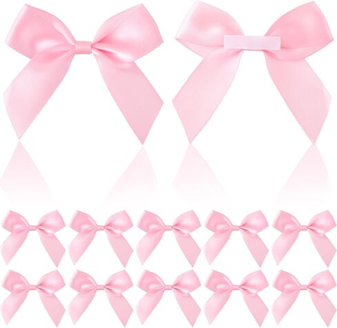 15pcs 2.5" Self-Adhesive Gift Wrap Bows, Soft Non-Faded Satin Ribbon Bow, Premade Craft Bows for Christams Wedding Birthday Party Bridal Shower Baby Shower Decorations- White in Saudi Arabia