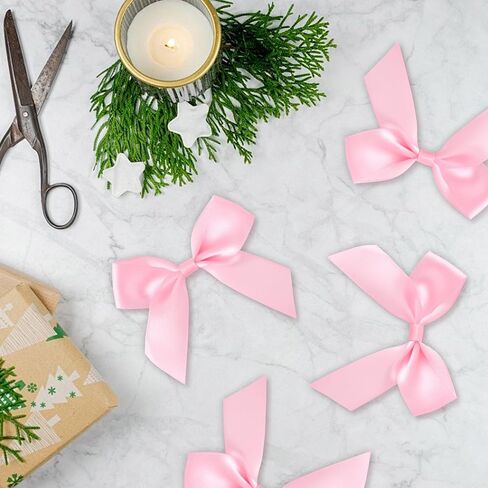 15pcs 2.5" Self-Adhesive Gift Wrap Bows, Soft Non-Faded Satin Ribbon Bow, Premade Craft Bows for Christams Wedding Birthday Party Bridal Shower Baby Shower Decorations- White in Saudi Arabia