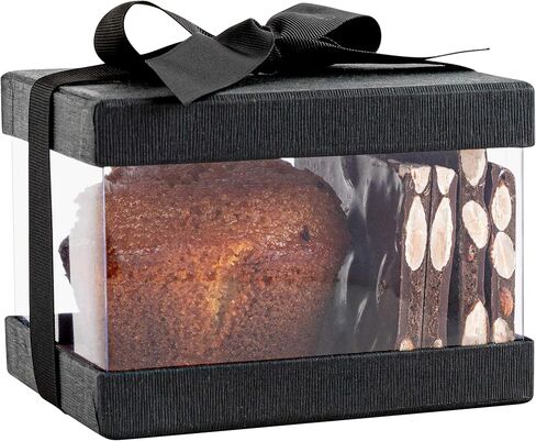 Hammont Individual Cupcake Boxes 6 Count – Clear Plastic Gift Boxes with Clear Window and Lid – Small Cookie Box with Ribbon & Bow - Baby Shower Party Favors, Groomsmen Proposal Box - Maroon 4x4x4 in Kuwait