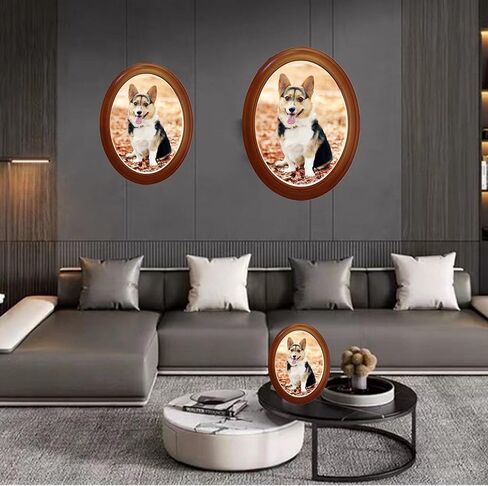 Oval Picture Frames,Classic Oval Wood Picture Frame Wooden Wall Hanging Picture Frames for Home Office Wall Décor(Black,10 inch) in Kuwait