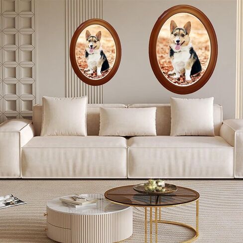 Oval Picture Frames,Classic Oval Wood Picture Frame Wooden Wall Hanging Picture Frames for Home Office Wall Décor(Black,10 inch) in Kuwait