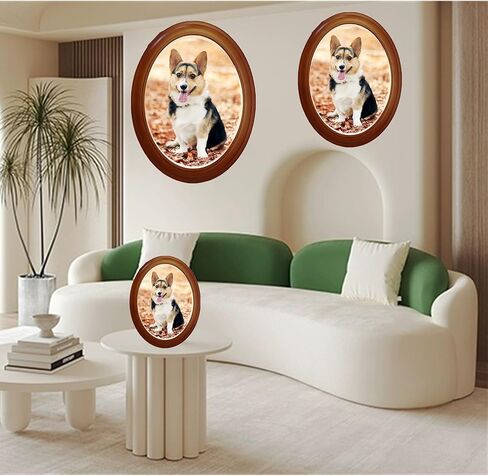 Oval Picture Frames,Classic Oval Wood Picture Frame Wooden Wall Hanging Picture Frames for Home Office Wall Décor(Black,10 inch) in Kuwait