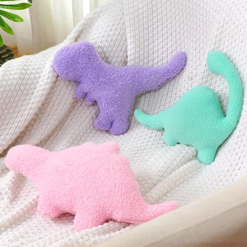 Shellwei 3 Pcs Dinosaur Decorative Pillow for Kids Sherpa Cute Nursery Playroom Dinosaur Pillow Kawaii Decorative Pillow Gift Toy for Boy Kids Nursery Home Decor in Saudi Arabia