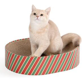 Cat Scratcher, A-Shape Cat Scratching Board for Various Cat Scratch Positions, Reversible Cardboard Cat Scratch Pad, Durable Cat Scratchers for Indoor Cats to Protect Furniture, Easy to Install